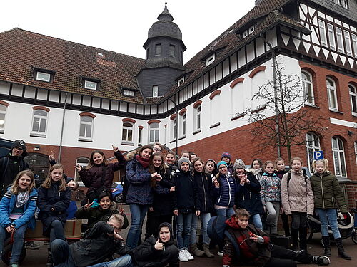 Foto: Bläserklasse 5B unterwegs in Großburgwedel