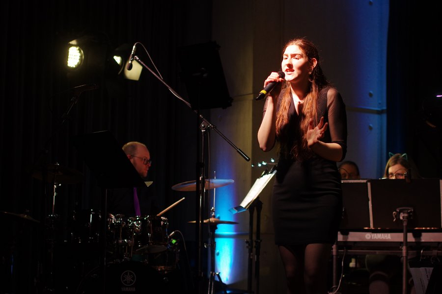 Musikerinnen und Musiker auf der Bühne