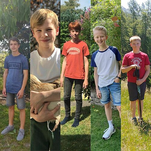 Erfolgreich beim Sprachenwettbewerb: Till Hiber, Mattis Behra, Jakob Wieczorek, Finn Laurin Benedek und Tobias Altena (v. l.)